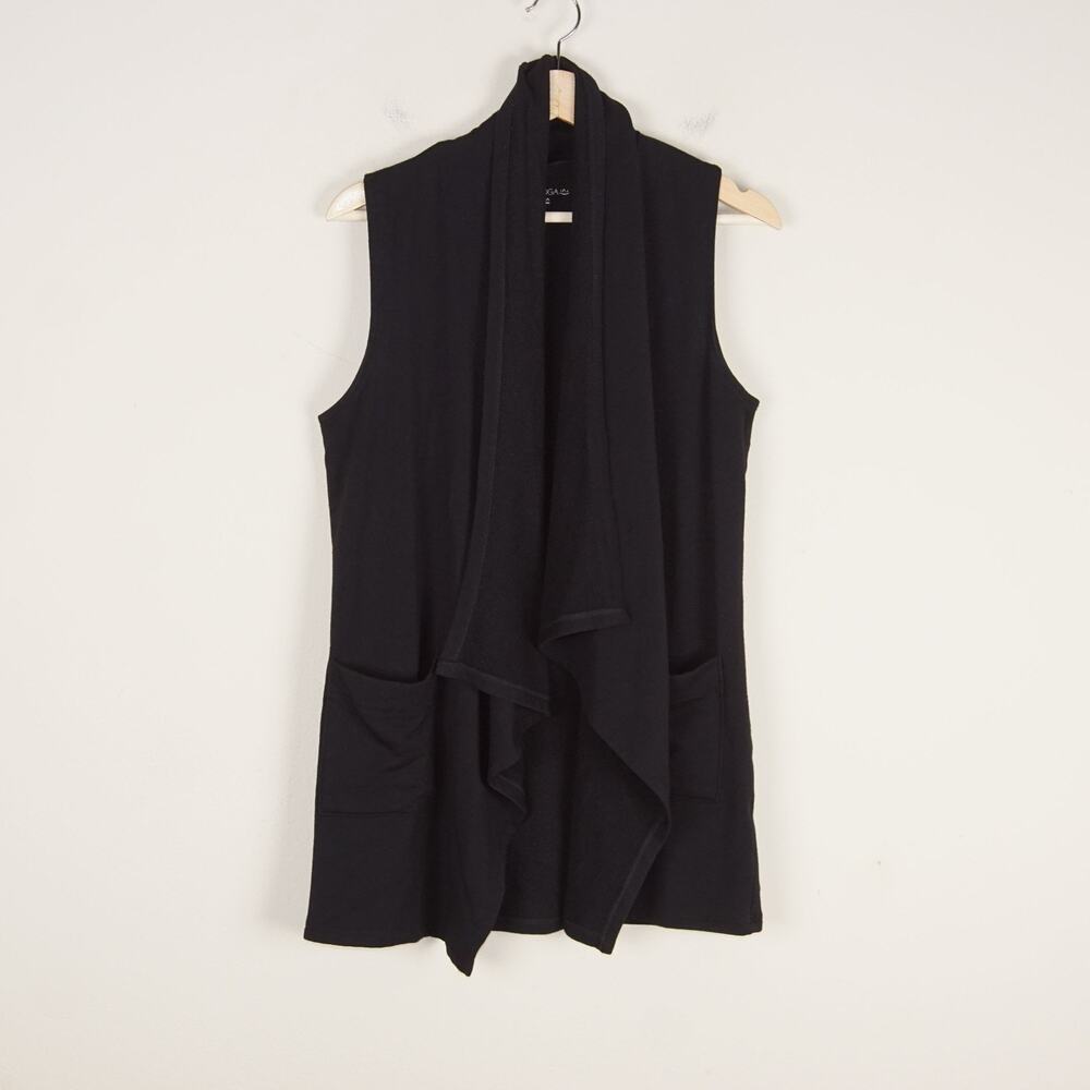 Beyond Yoga Black Open Satisfaction Draped Performance Vest Cardigan Womens XS